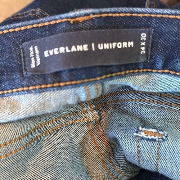 Everlane Uniform Jeans Mens Size 34x30 Blue Athletic Fit Dark Wash - Picture 6 of 8